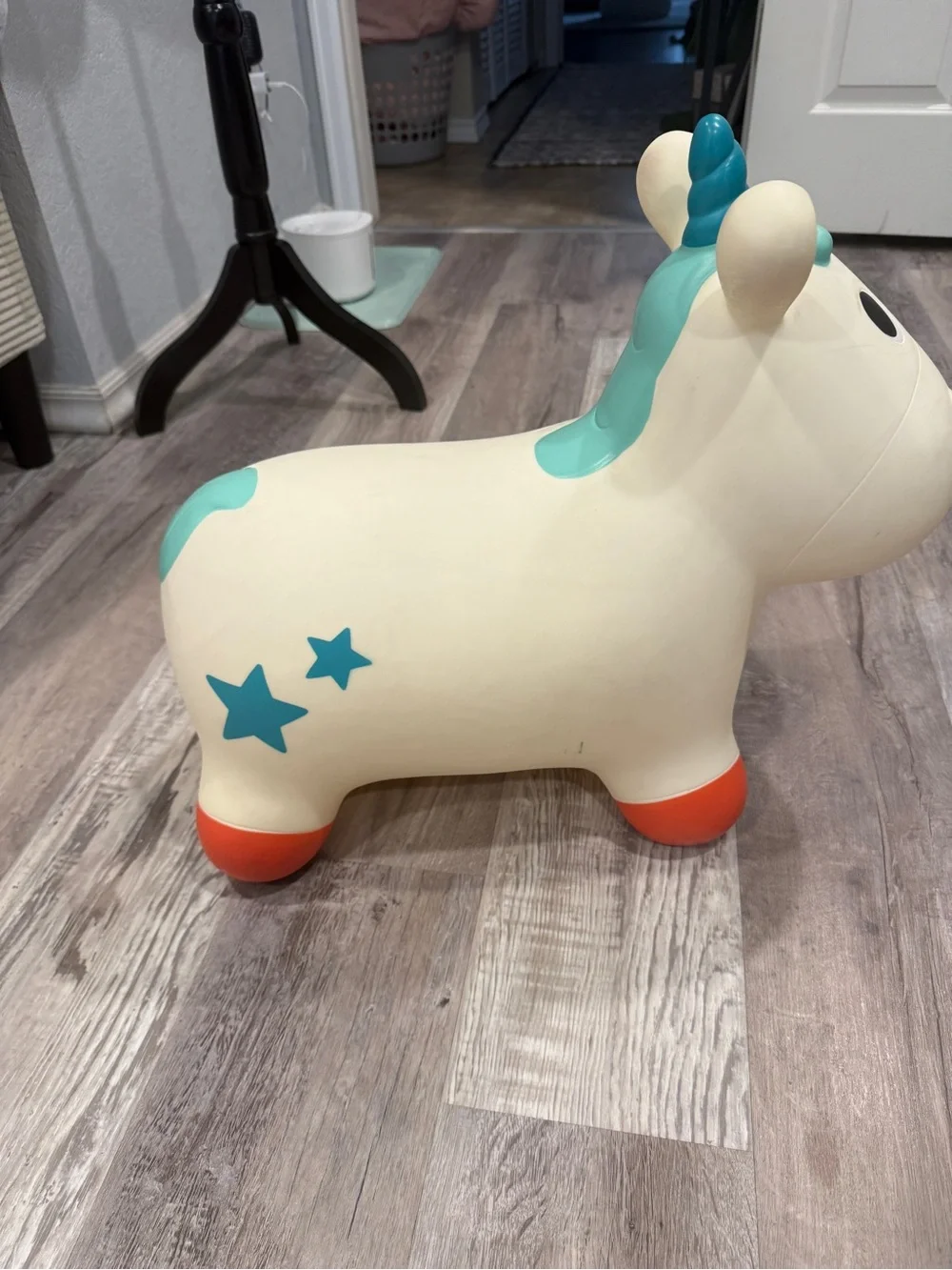 B.Toys Ride-On Unicorn Bouncer - Inflatable Hopper Toy - Large Multi Color